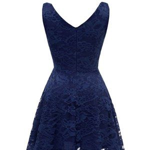 MUADRESS Sleeveless Hi-Lo Lace Formal Dress